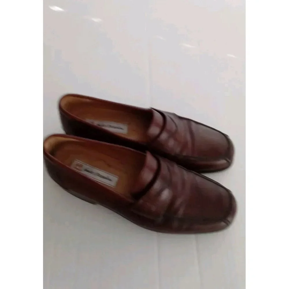 Classic Brown Leather Penny Loafers Dress‎ Shoes Casual Slip-On Comfort